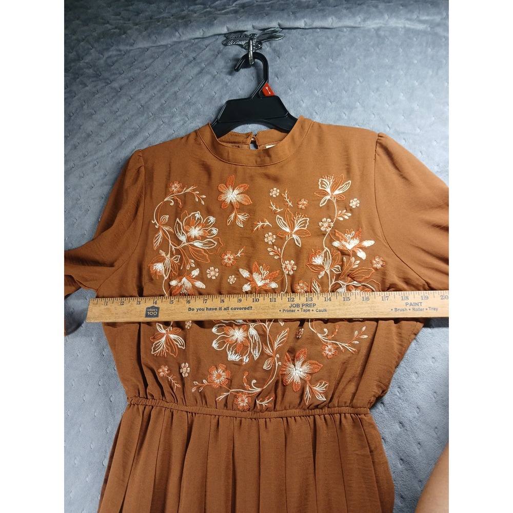 🌟 STUNNING Savanna Jane Cottagecore Embroidered Boho Pleated Dress Medium 🌟 - Picture 6 of 9